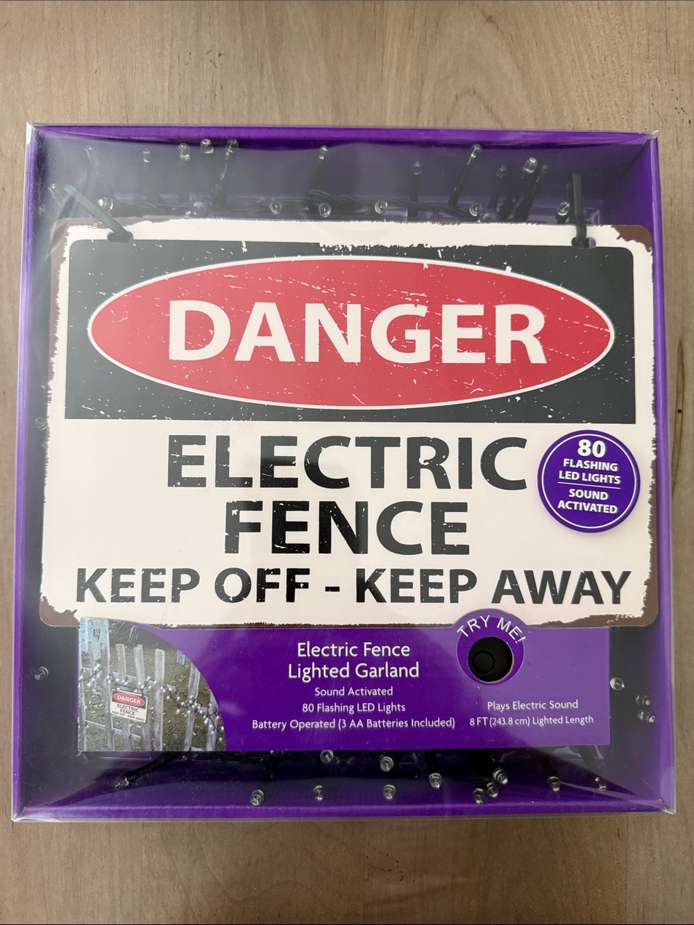 Electric Fence Lighted Garland - Purple - Unknown Brand